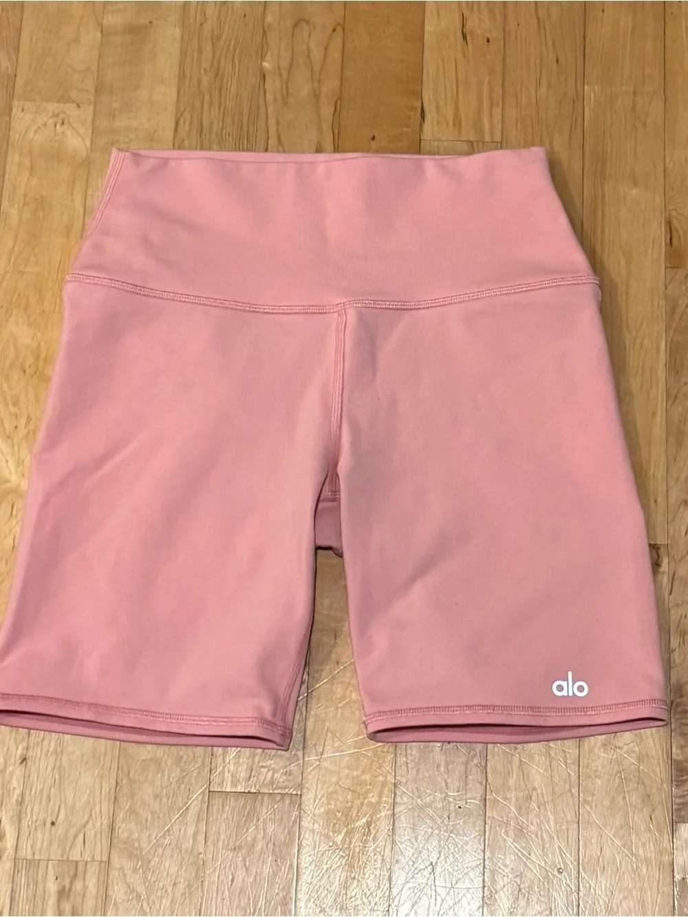 ALO Yoga High-Rise Rose Pink Bike Shorts
